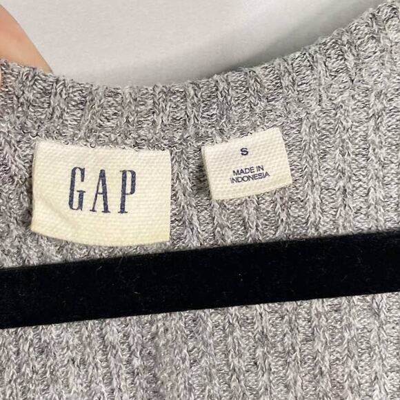 Gap Small S Gray Heather Marled Ribbed Tank Midi Dress Scoop Neck Racerback - Picture 7 of 9